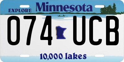 MN license plate 074UCB