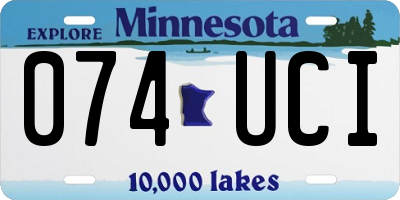 MN license plate 074UCI