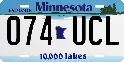 MN license plate 074UCL