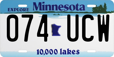 MN license plate 074UCW