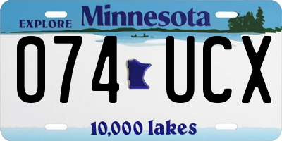 MN license plate 074UCX