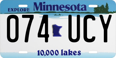 MN license plate 074UCY