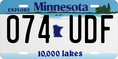 MN license plate 074UDF