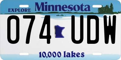 MN license plate 074UDW