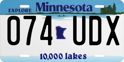 MN license plate 074UDX