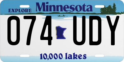 MN license plate 074UDY