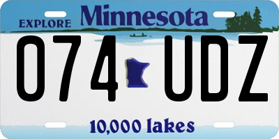 MN license plate 074UDZ