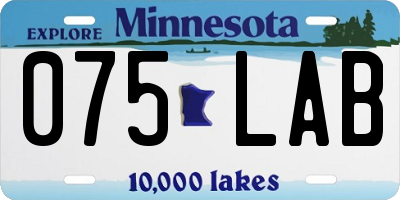 MN license plate 075LAB