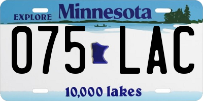 MN license plate 075LAC