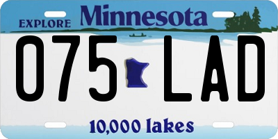 MN license plate 075LAD