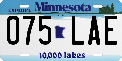 MN license plate 075LAE