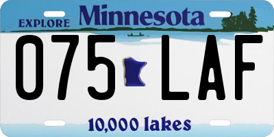 MN license plate 075LAF