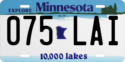 MN license plate 075LAI