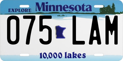 MN license plate 075LAM