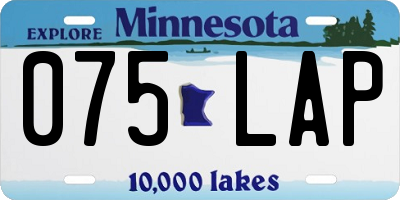 MN license plate 075LAP