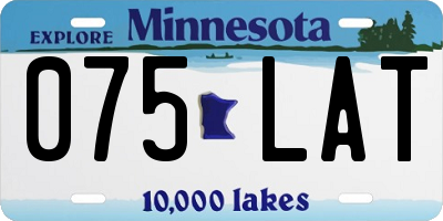 MN license plate 075LAT
