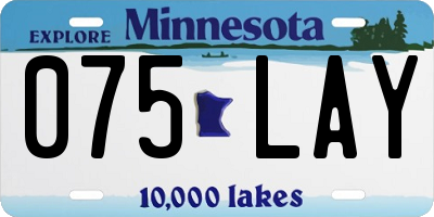MN license plate 075LAY