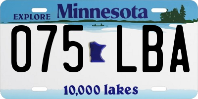 MN license plate 075LBA