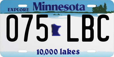MN license plate 075LBC