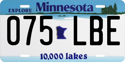 MN license plate 075LBE