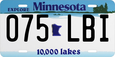 MN license plate 075LBI