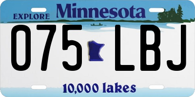 MN license plate 075LBJ