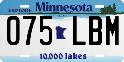 MN license plate 075LBM