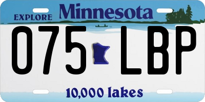 MN license plate 075LBP