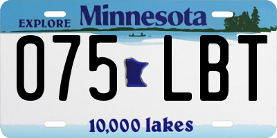 MN license plate 075LBT