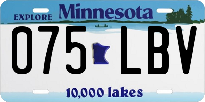 MN license plate 075LBV