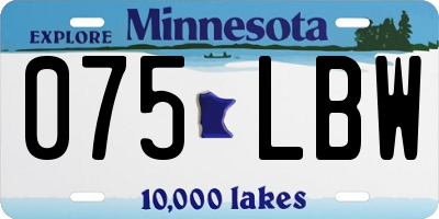 MN license plate 075LBW