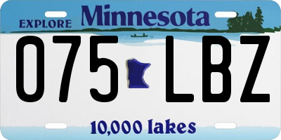MN license plate 075LBZ
