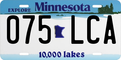 MN license plate 075LCA