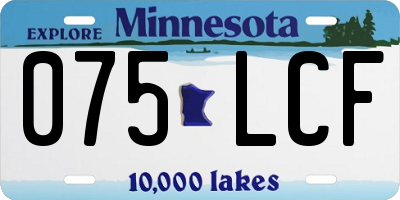 MN license plate 075LCF