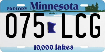 MN license plate 075LCG