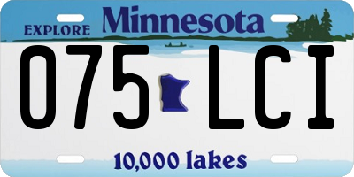 MN license plate 075LCI