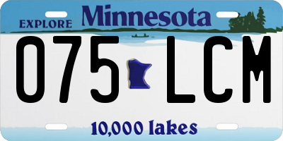 MN license plate 075LCM