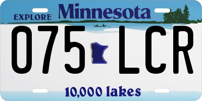 MN license plate 075LCR