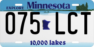 MN license plate 075LCT