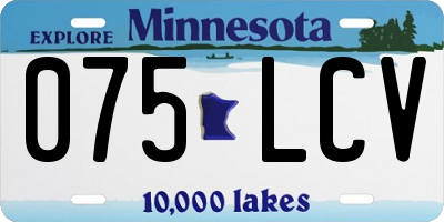 MN license plate 075LCV