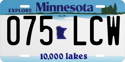 MN license plate 075LCW