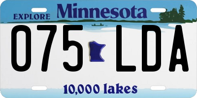 MN license plate 075LDA