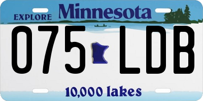 MN license plate 075LDB