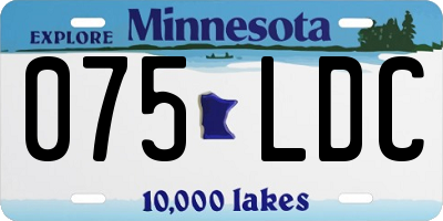 MN license plate 075LDC