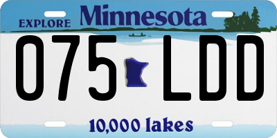 MN license plate 075LDD