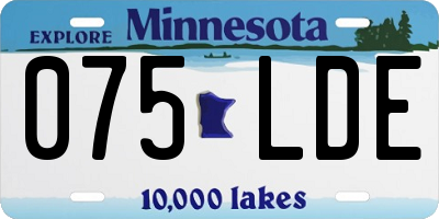MN license plate 075LDE
