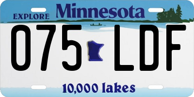 MN license plate 075LDF