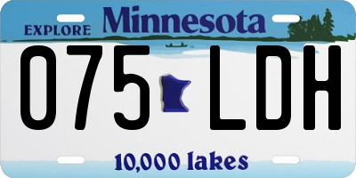 MN license plate 075LDH