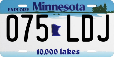 MN license plate 075LDJ