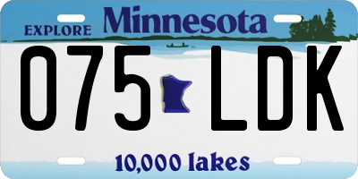 MN license plate 075LDK